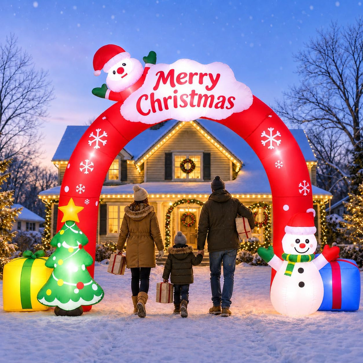 15 ft Christmas Archway Inflatable with LED Lights