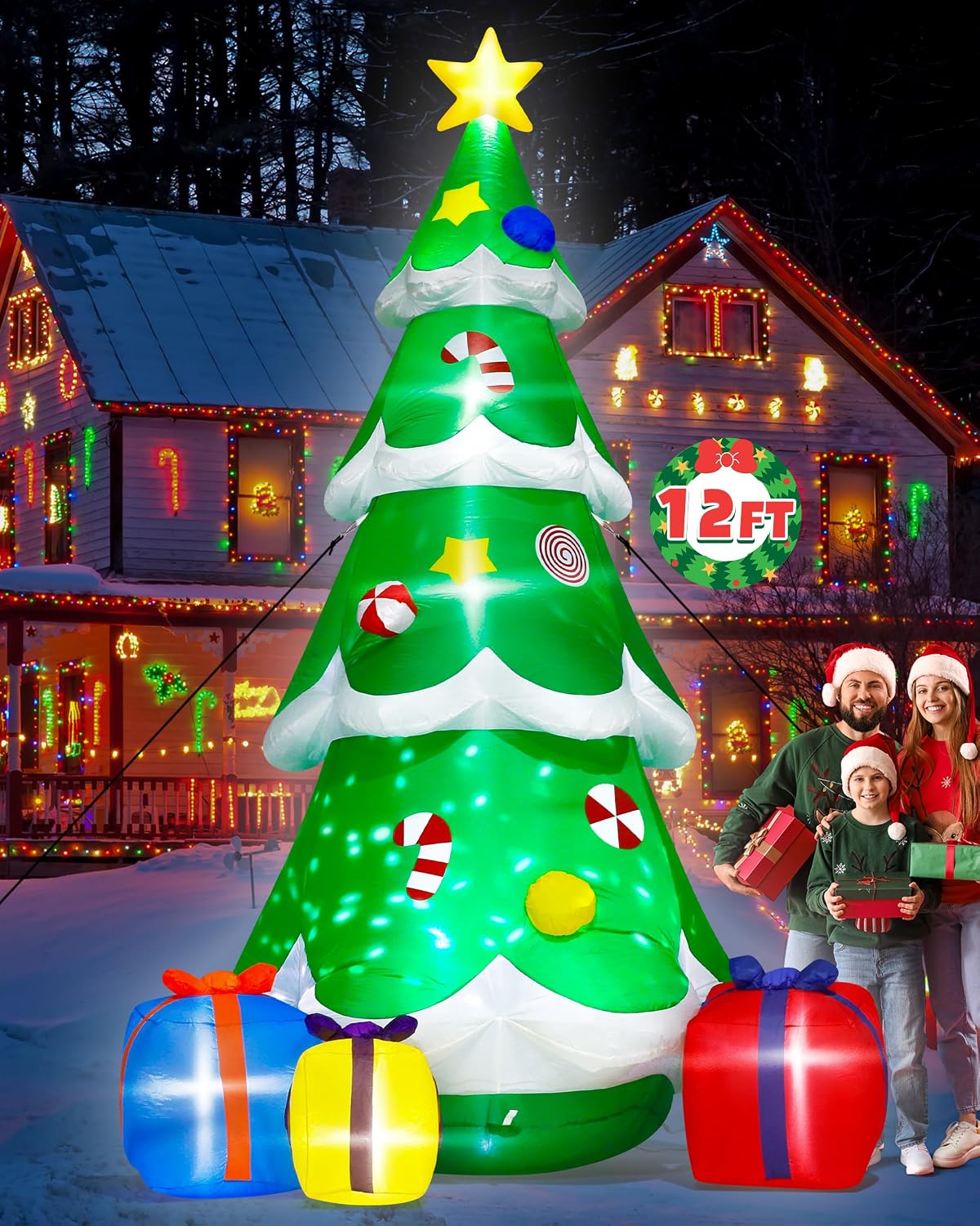 12 ft Giant Christmas Tree Inflatable, Self-Inflating