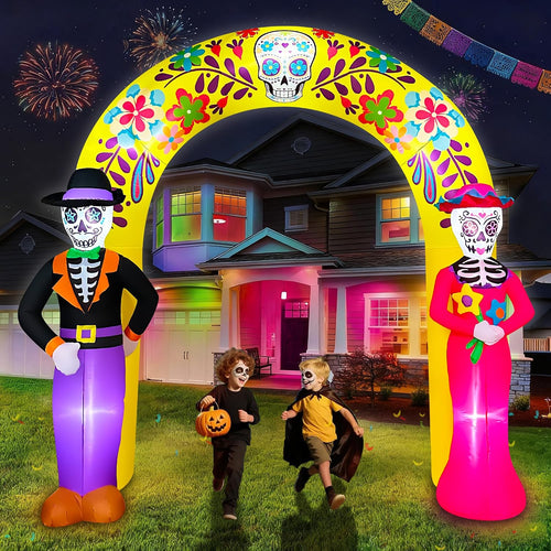 10 ft Day of the Dead Halloween Archway Inflatable